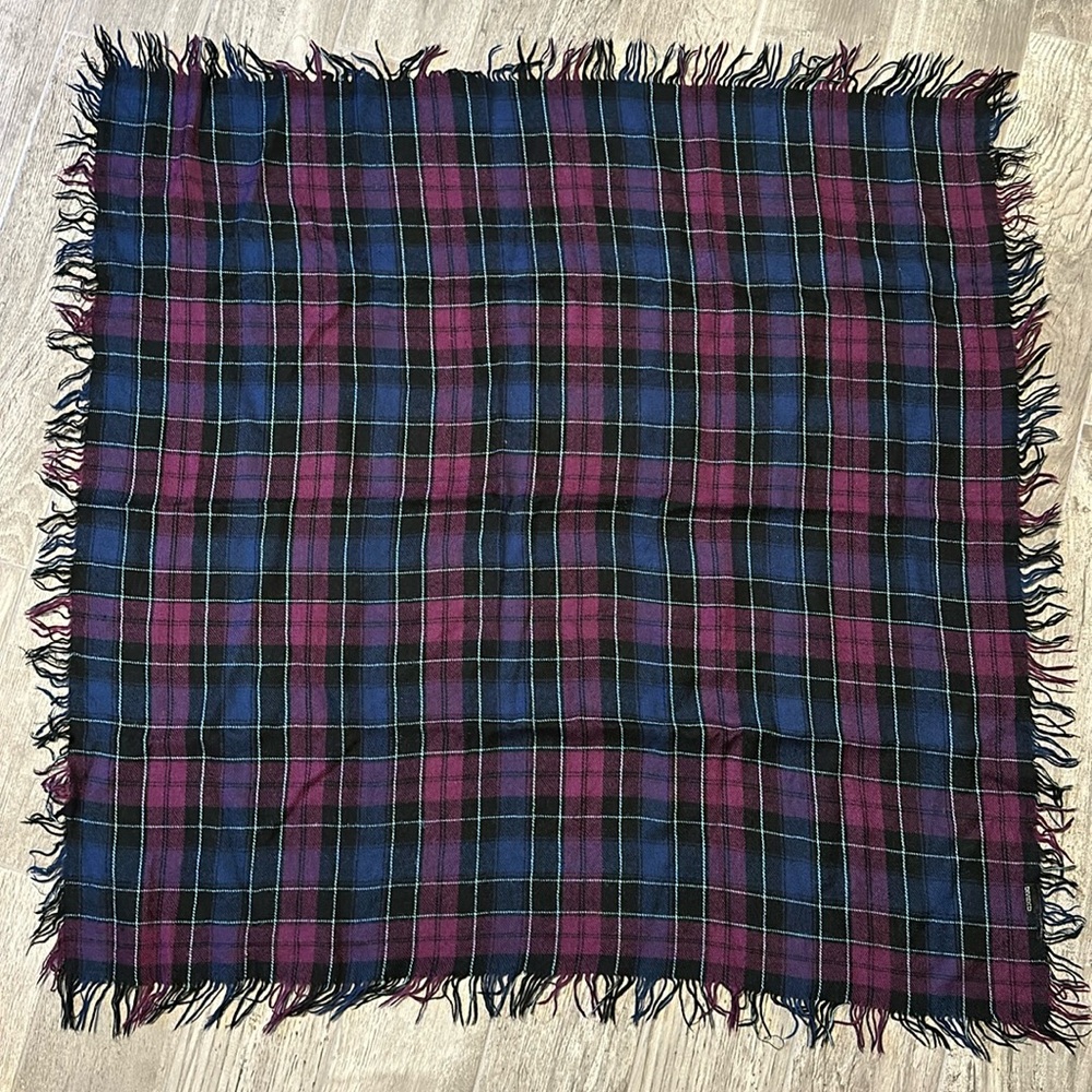 Purple plaid scarf